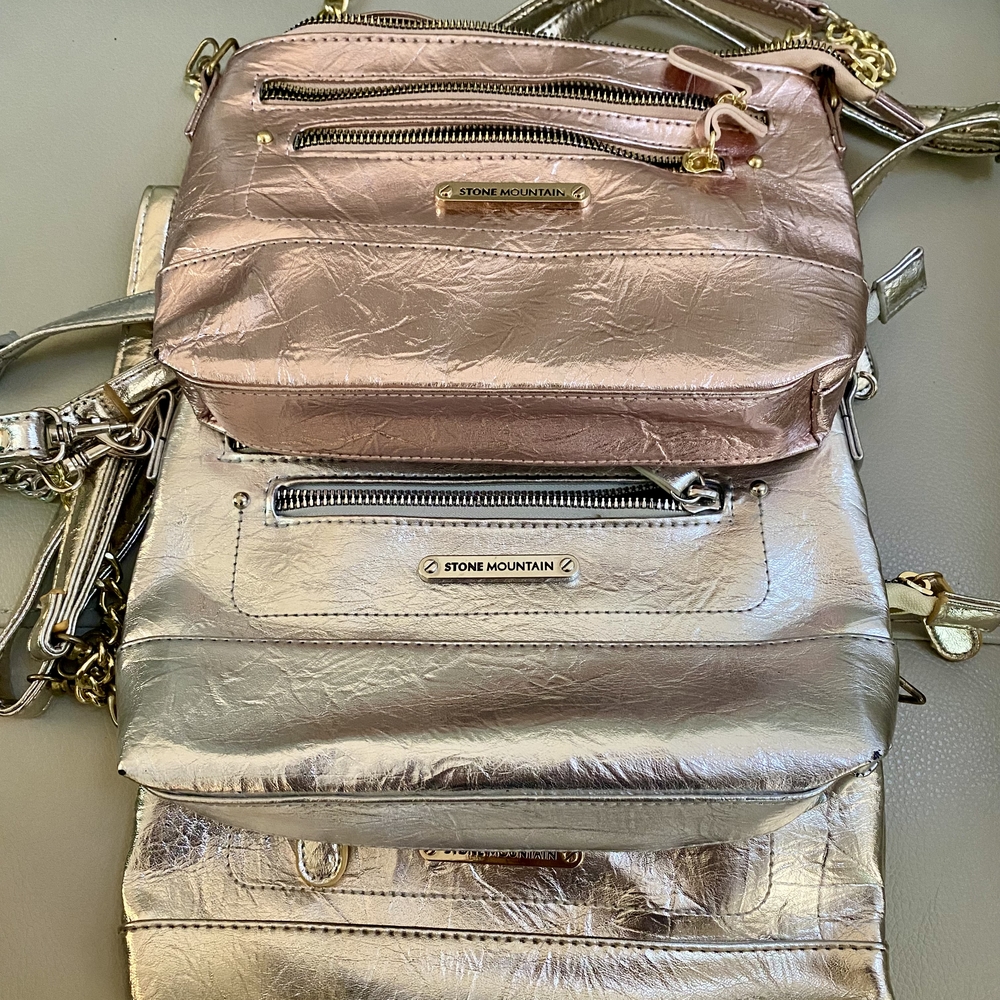 (3) Stone Mountain Accessories Shimmering Crossbody Bag Trio